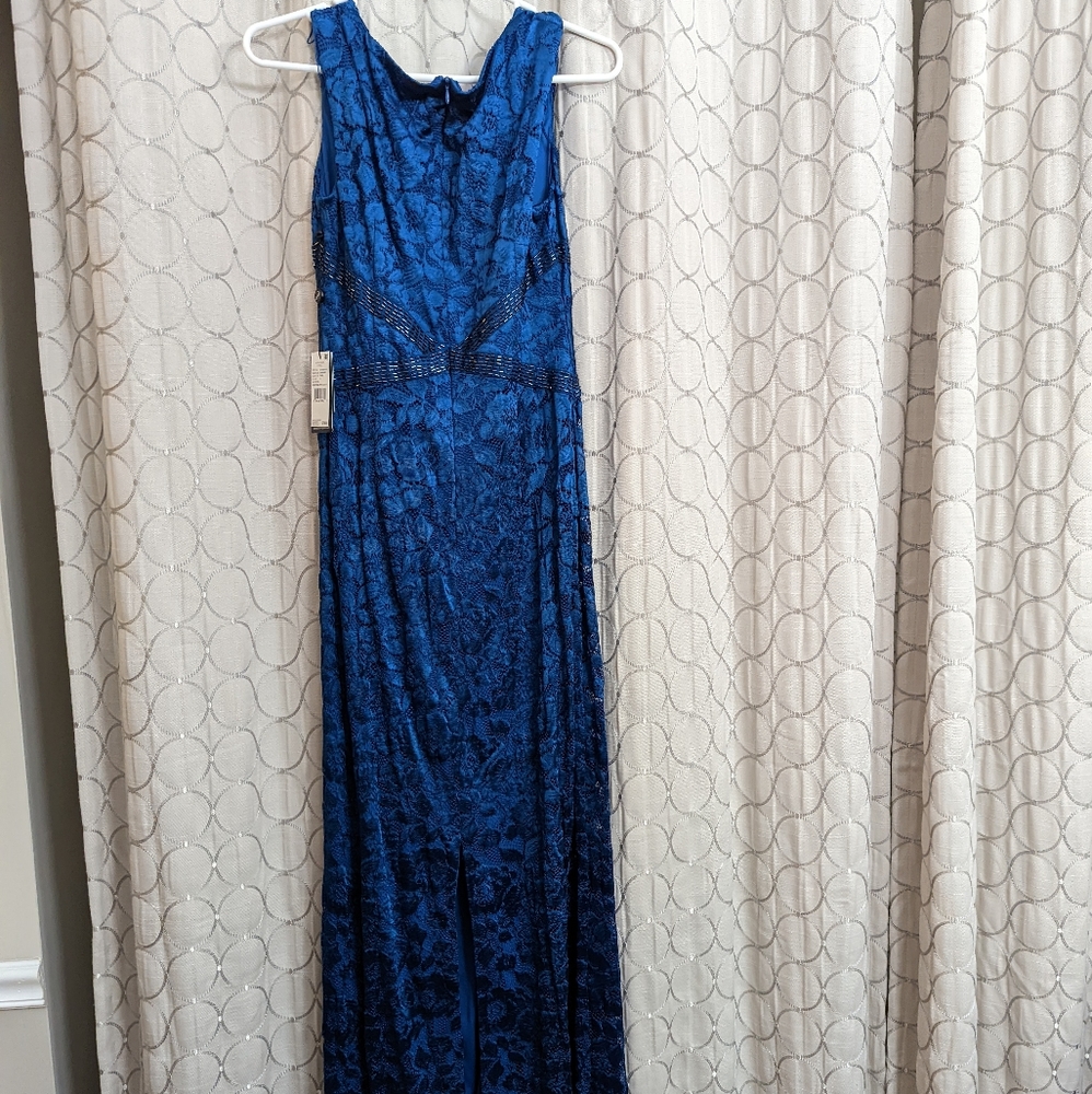 New Adriana Papell Floral Lace Gown